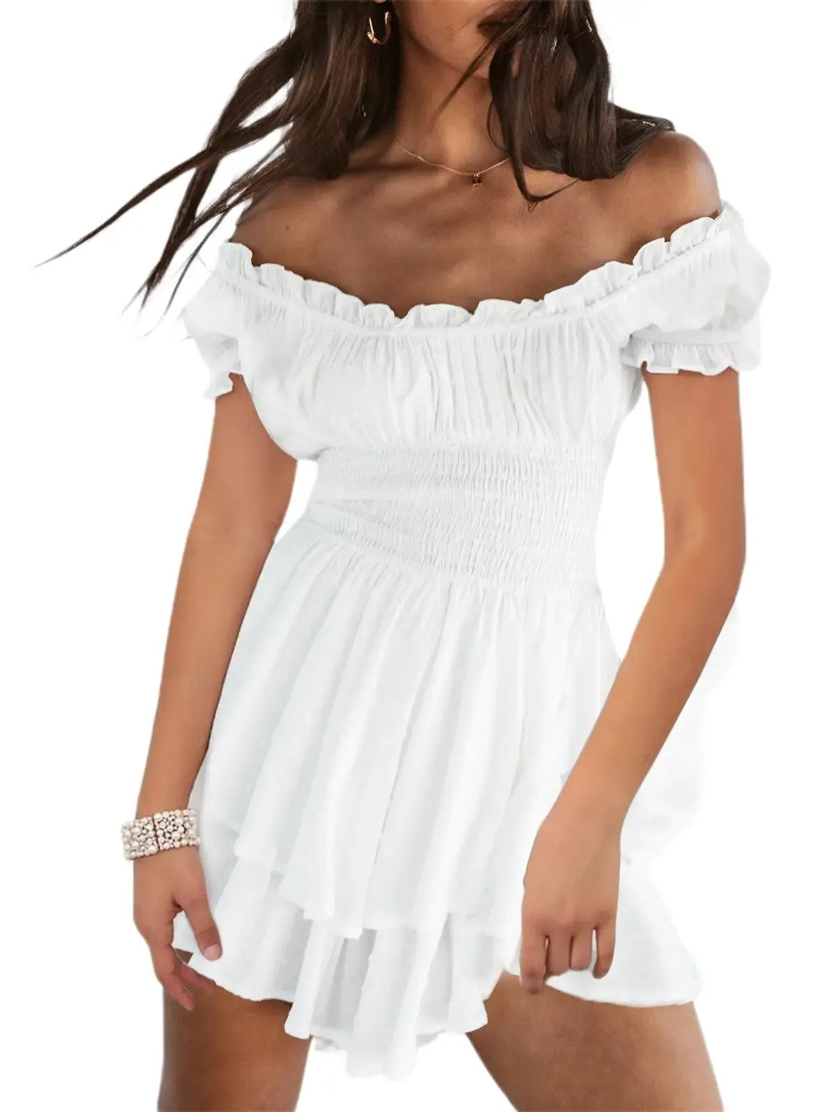 Women's Elastic Waist Ruffled Jumpsuit