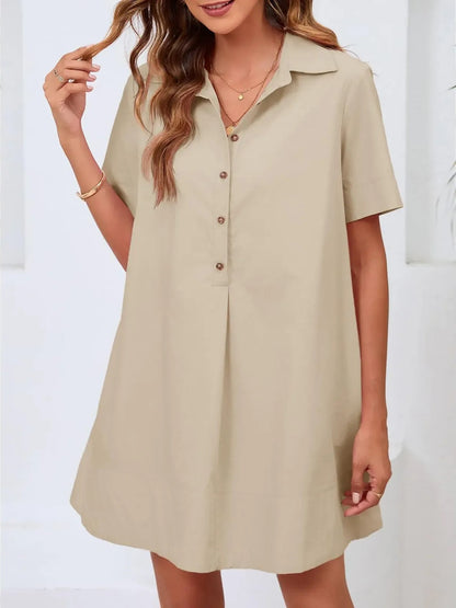 Women's Front Button Shirt Style Dress