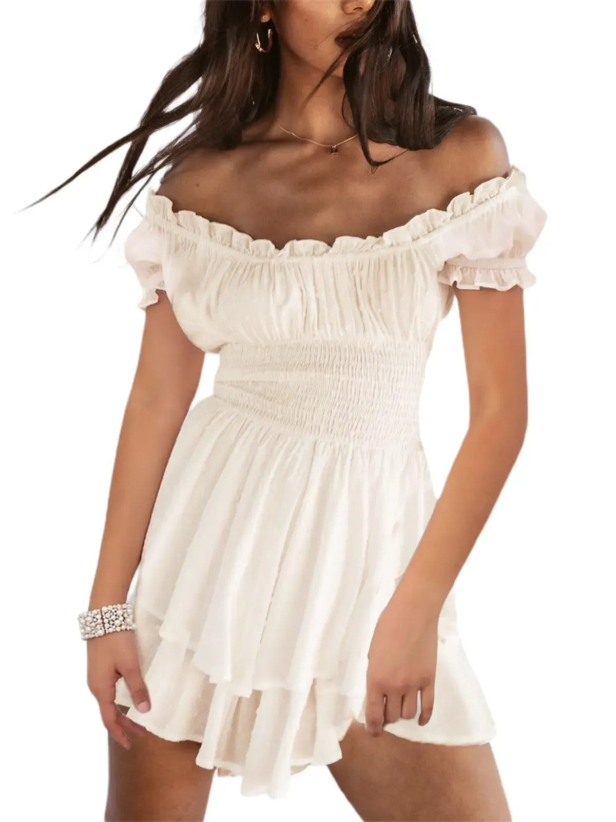 Women's Elastic Waist Ruffled Jumpsuit