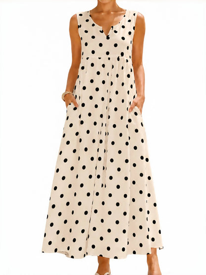 Women's Casual Printed Loose Long Dress with Pockets