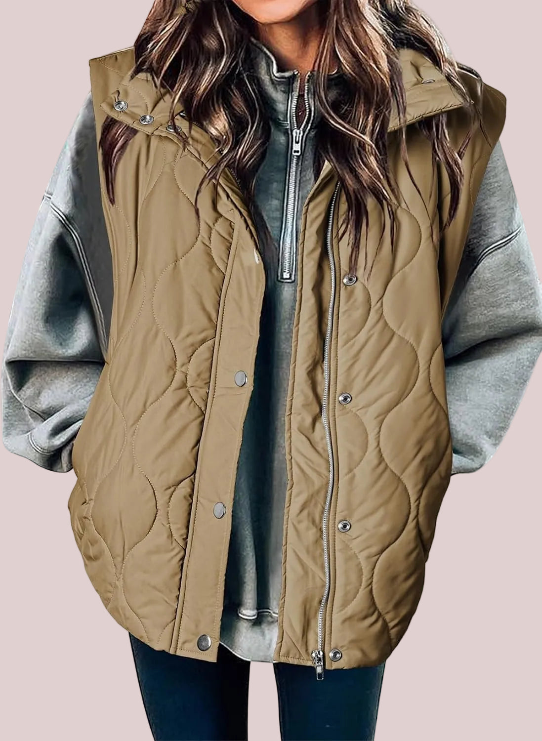 Womens Lightweight Quilted Puffer Vest With Pockets