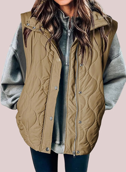 Womens Lightweight Quilted Puffer Vest With Pockets