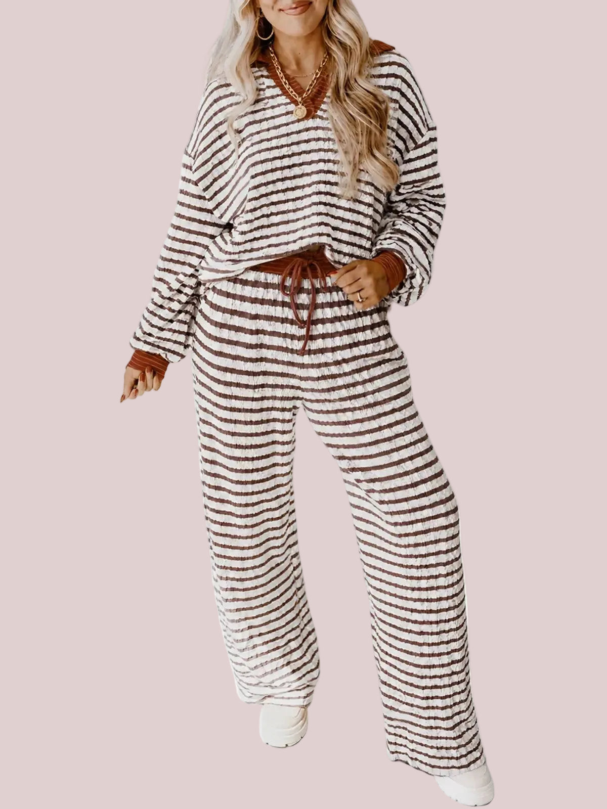 Women's Cloud-Soft Striped Lounge Set