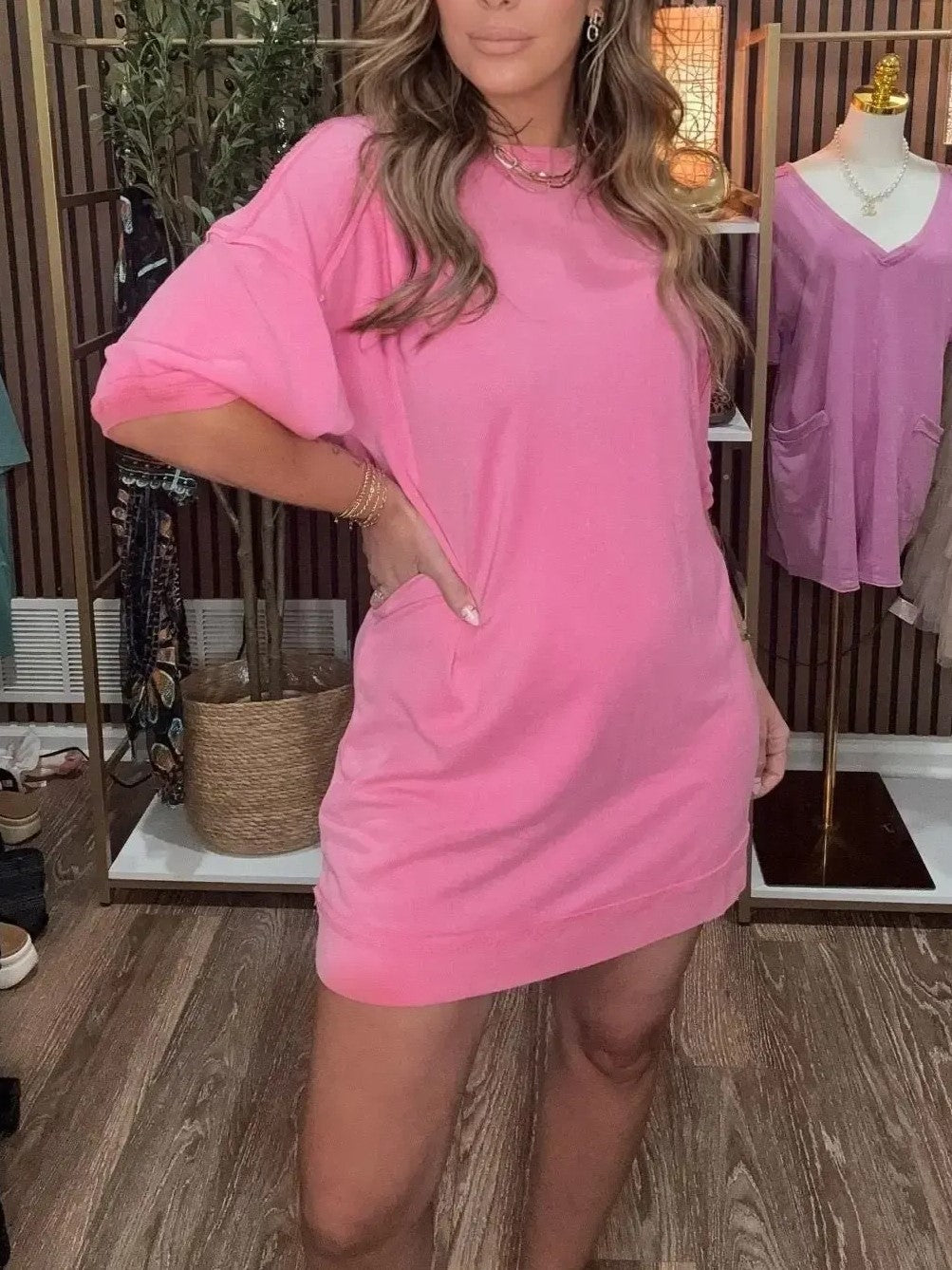 Women's Oversized Short‑Sleeve T‑Shirt Mini Dress
