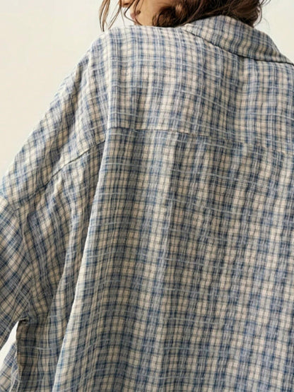 Women's Plaid Long Sleeve Button Down Shirt