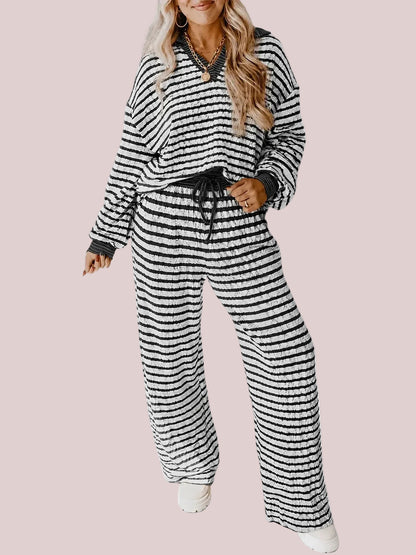 Women's Cloud-Soft Striped Lounge Set