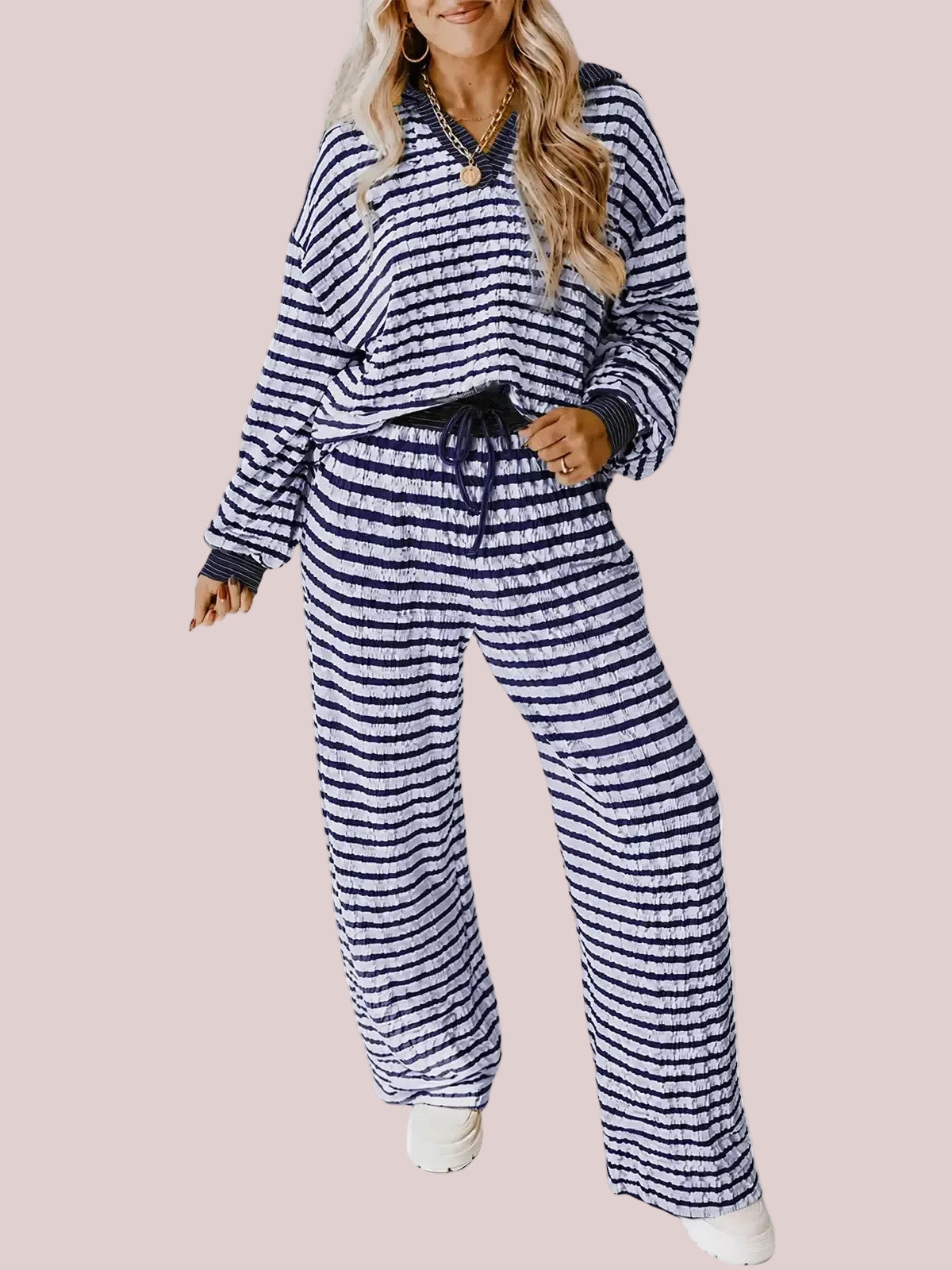Women's Cloud-Soft Striped Lounge Set