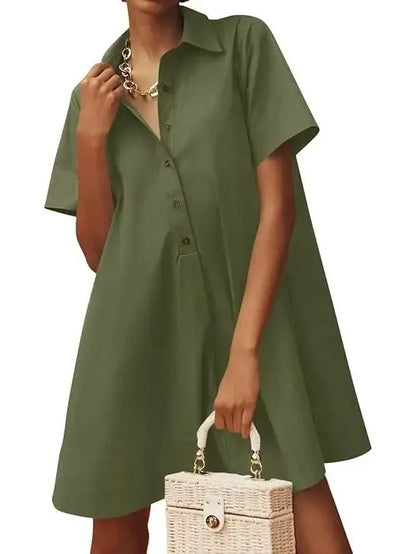 Women's Front Button Shirt Style Dress
