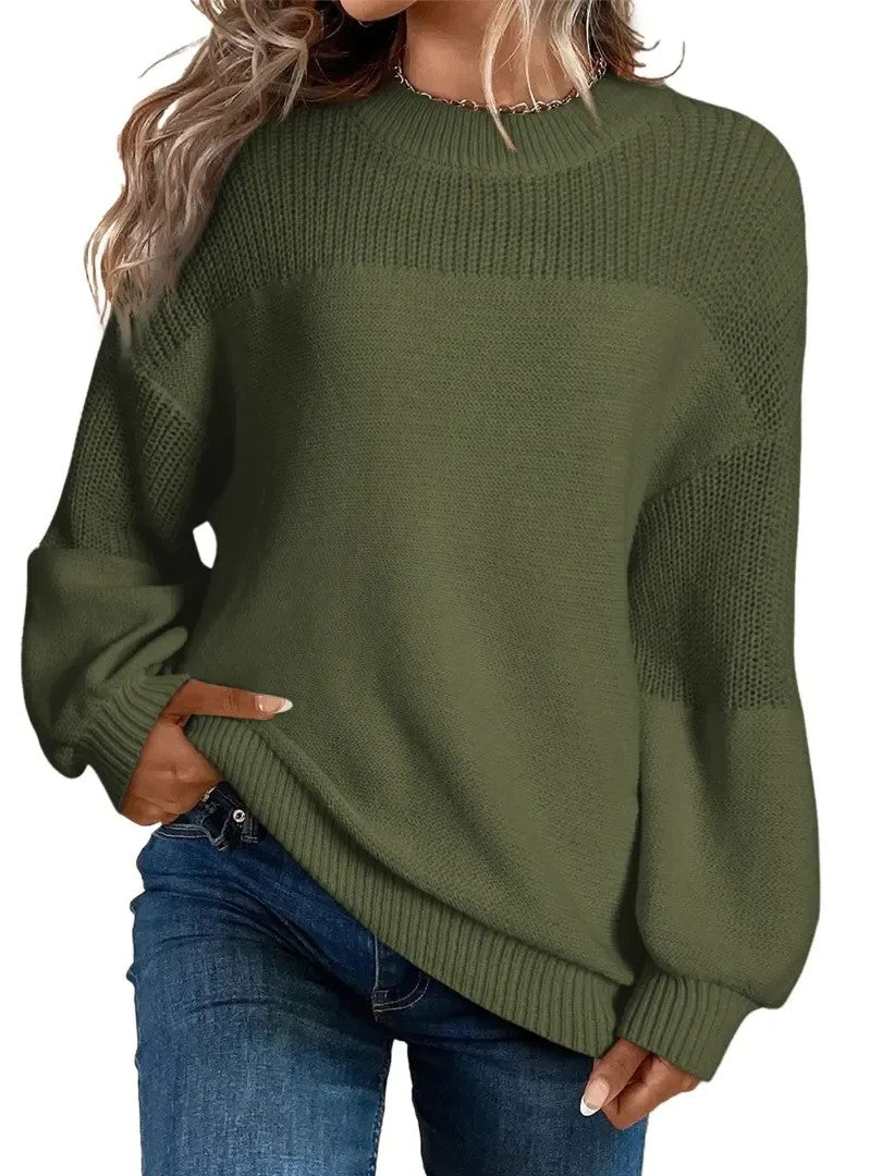 Women's Drop Shoulder Balloon Sleeve Sweater