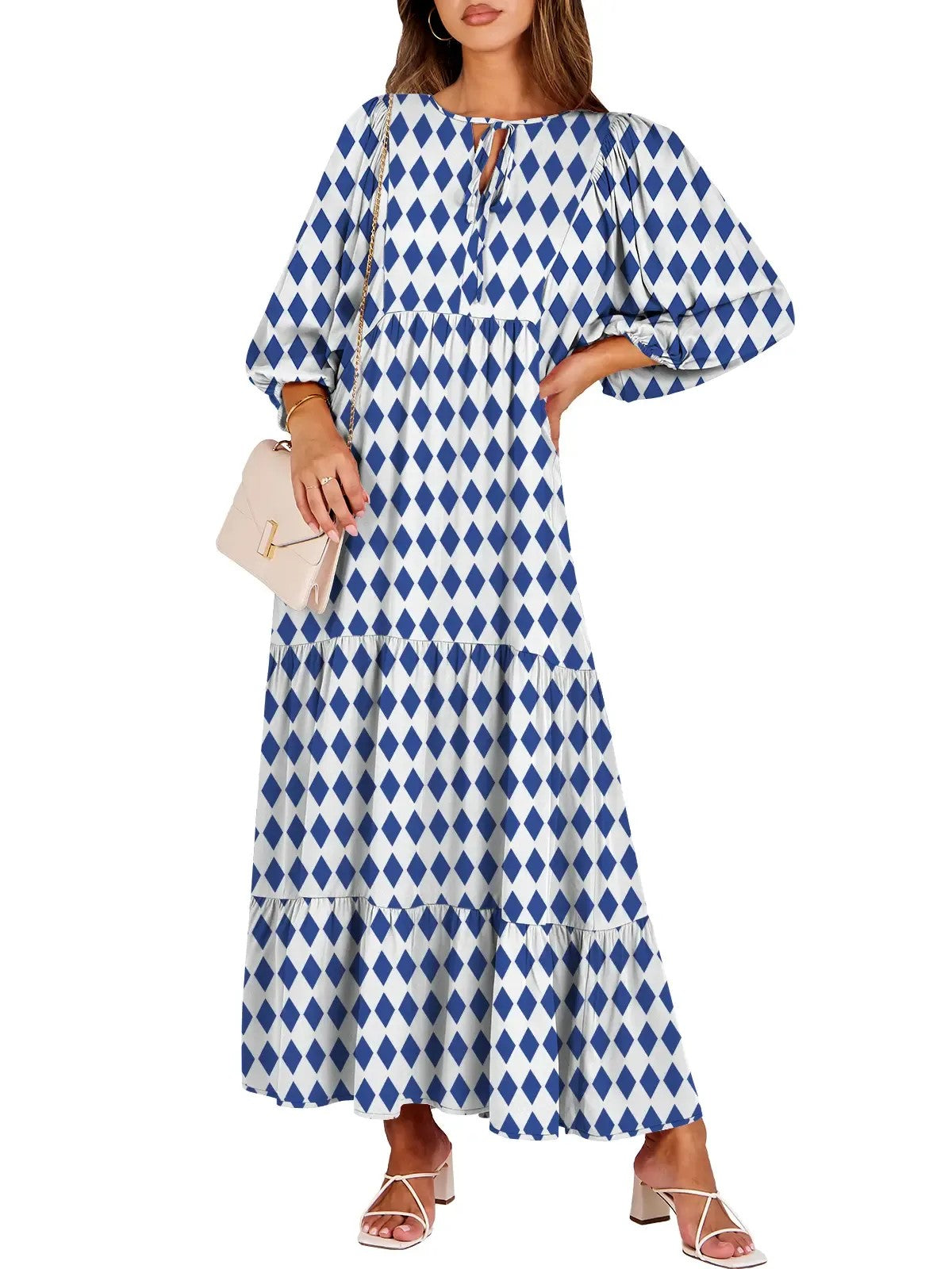 Women's Vacation Flowy Printed Maxi Dress