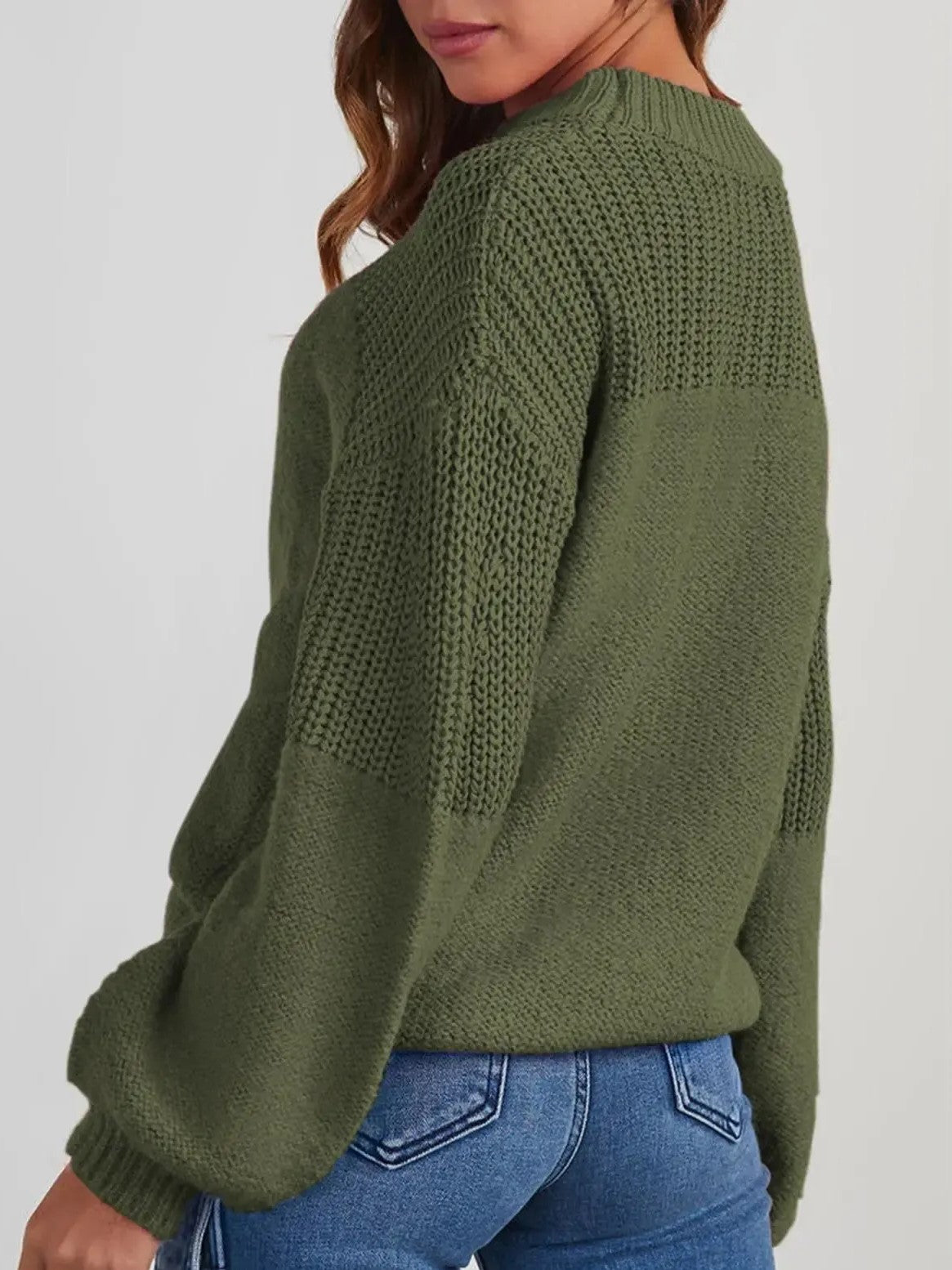 Women's Drop Shoulder Balloon Sleeve Sweater