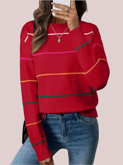 Women's Casual Striped Knit Sweater