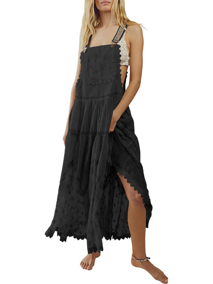 Women's Boho Lace Overall Maxi Dress