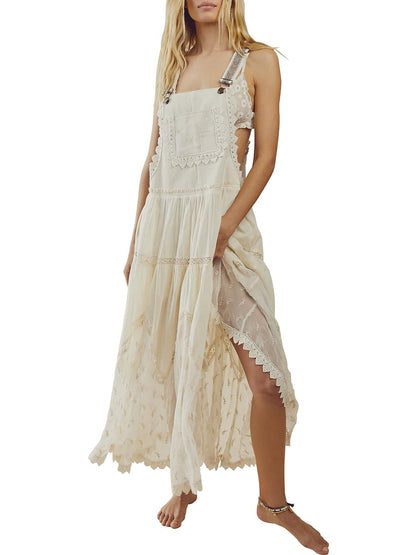 Women's Boho Lace Overall Maxi Dress