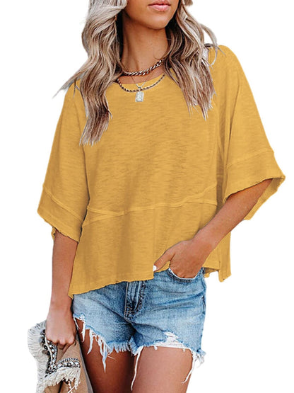 Women's Slouchy Crew Neck Short Sleeve T-Shirt