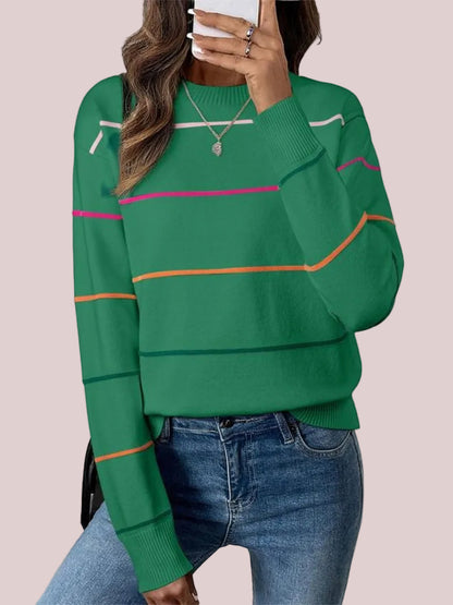 Women's Casual Striped Knit Sweater