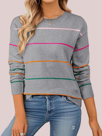 Women's Casual Striped Knit Sweater
