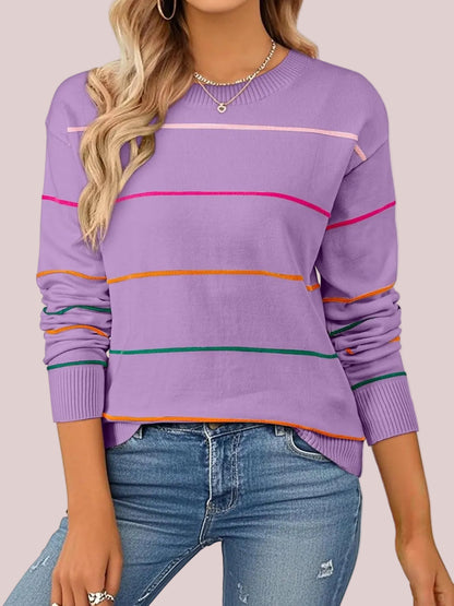 Women's Casual Striped Knit Sweater