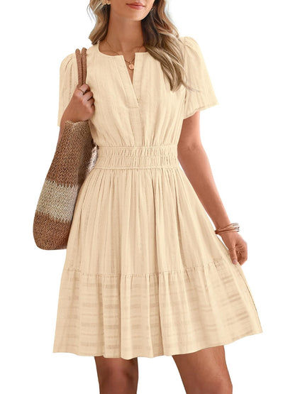 Women's V-Neck Tiered Casual Dress