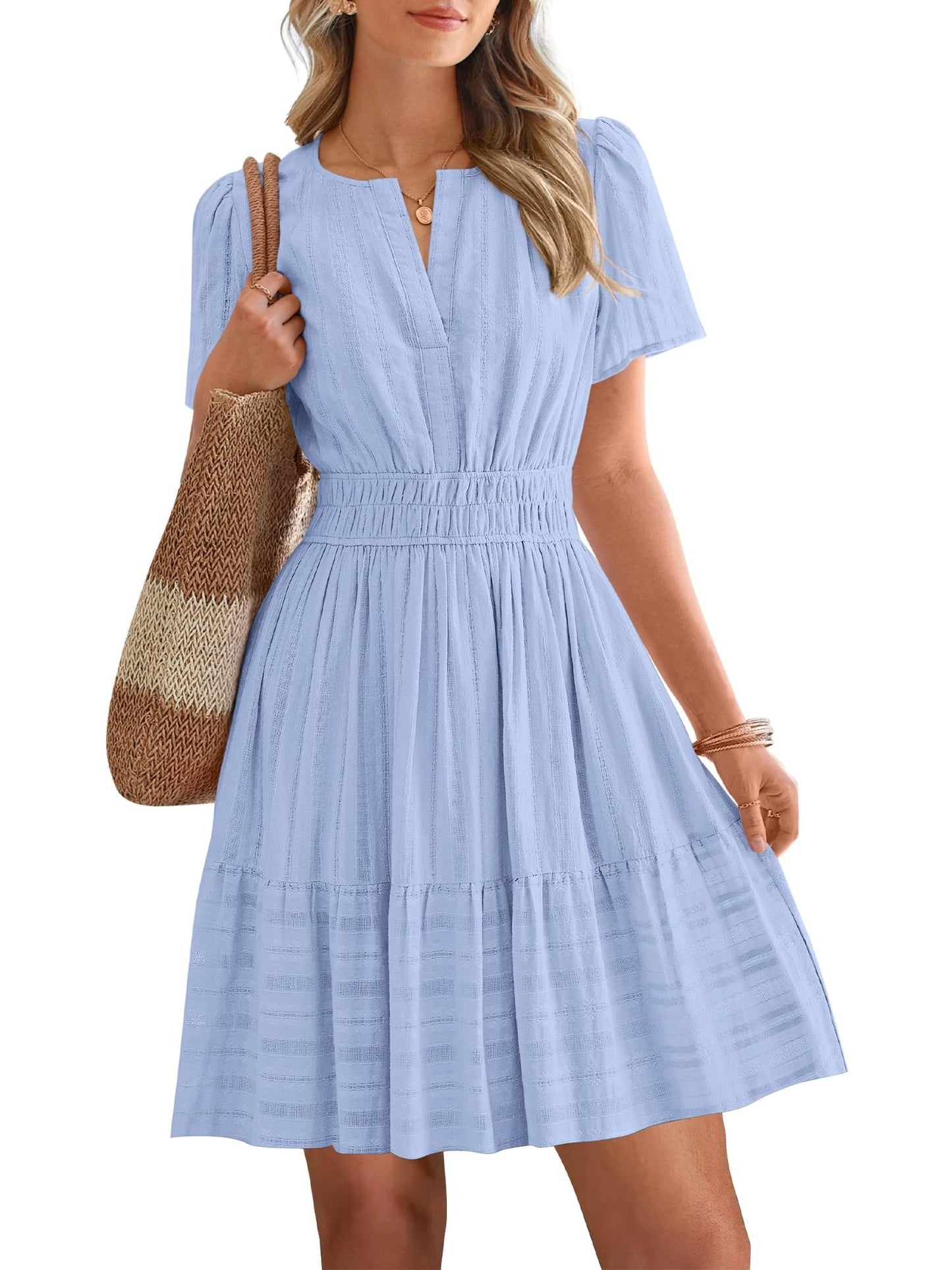 Women's V-Neck Tiered Casual Dress