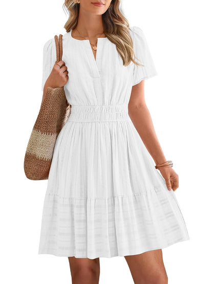 Women's V-Neck Tiered Casual Dress