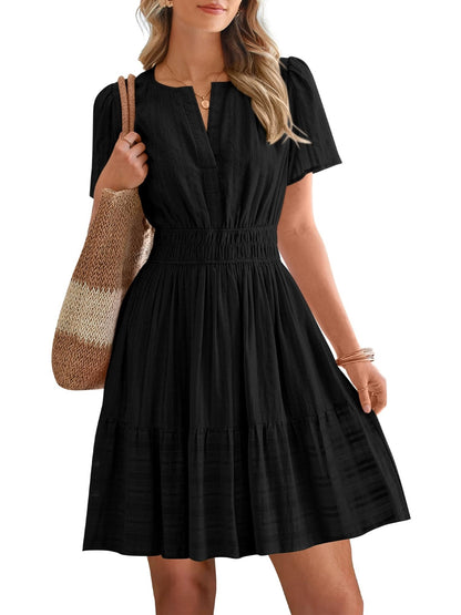 Women's V-Neck Tiered Casual Dress