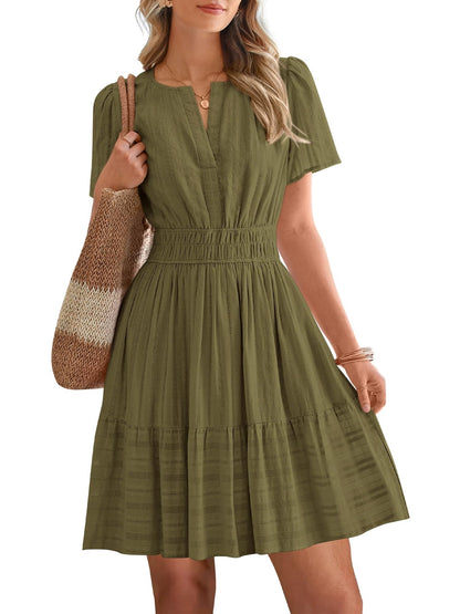 Women's V-Neck Tiered Casual Dress