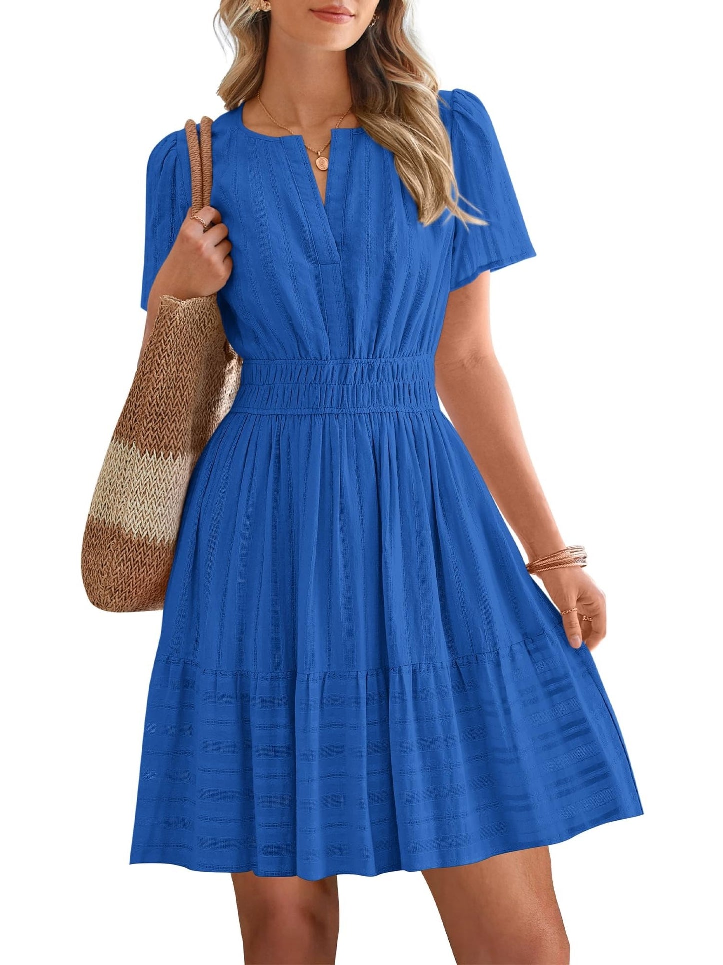 Women's V-Neck Tiered Casual Dress
