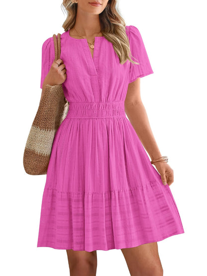 Women's V-Neck Tiered Casual Dress