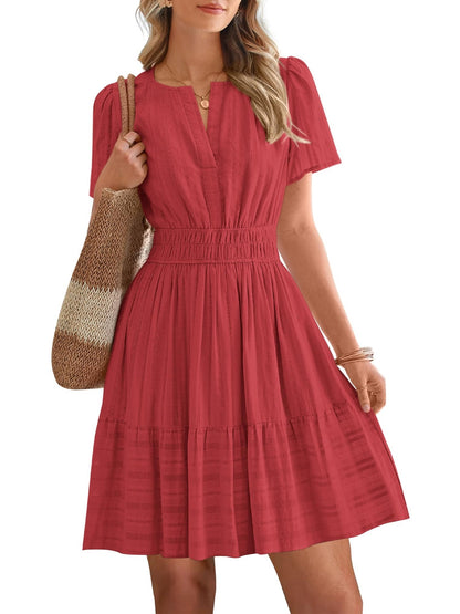 Women's V-Neck Tiered Casual Dress