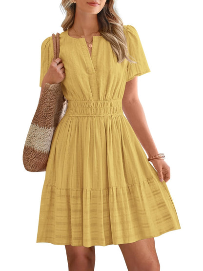 Women's V-Neck Tiered Casual Dress