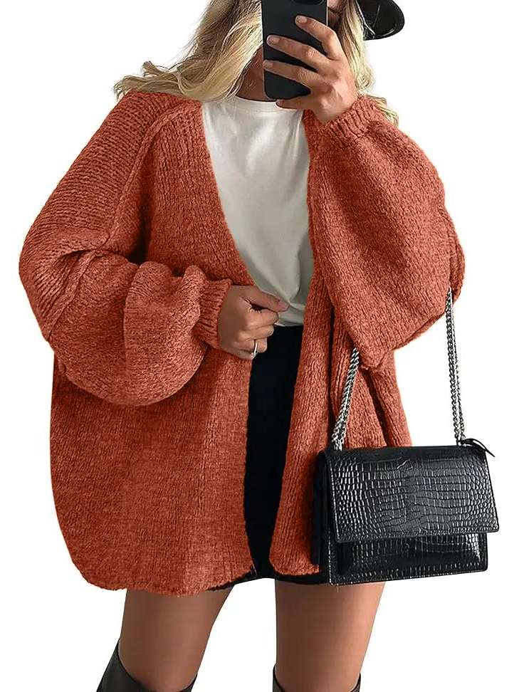 Women's Batwing‑Sleeve Loose Knit Cardigan