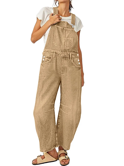 Women's Autumn Vintage Loose‑Fit Denim Overalls