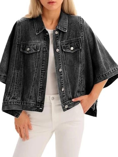 Women's Trendy Fall Cape Denim Jacket