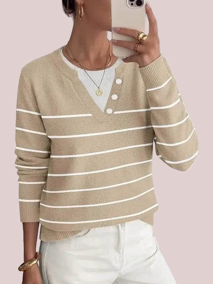 Women's Lightweight Striped Aesthetic Casual Knitwear