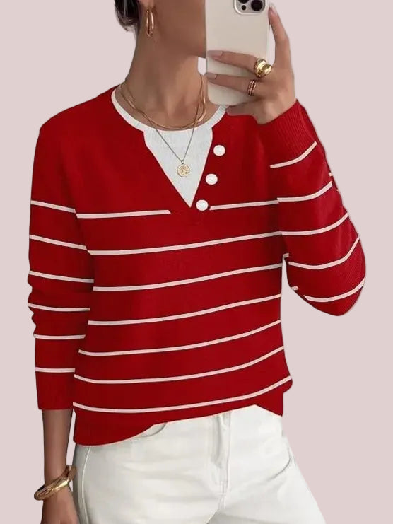 Women's Lightweight Striped Aesthetic Casual Knitwear