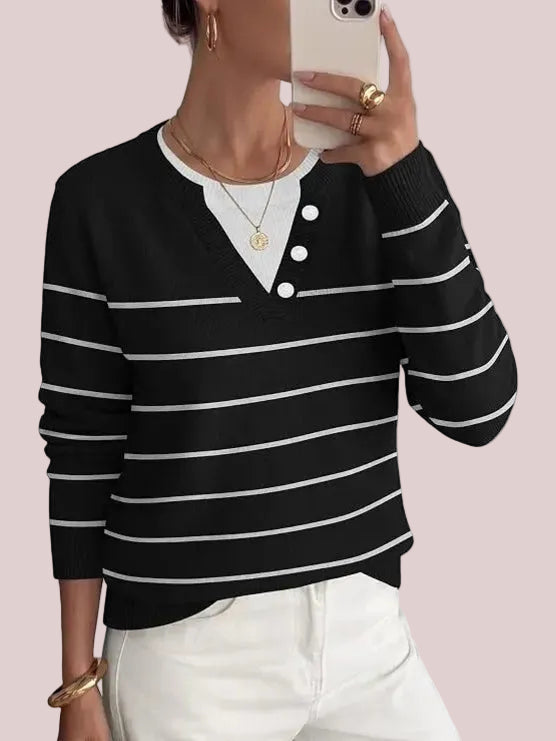 Women's Lightweight Striped Aesthetic Casual Knitwear