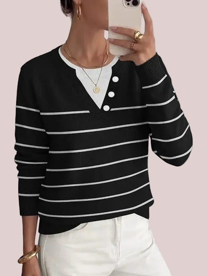 Women's Lightweight Striped Aesthetic Casual Knitwear