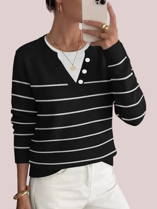 Women's Lightweight Striped Aesthetic Casual Knitwear