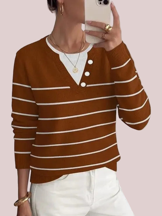 Women's Lightweight Striped Aesthetic Casual Knitwear