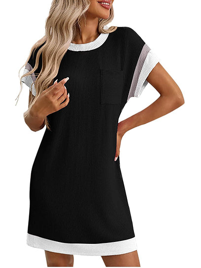 Women's Colorblock Ribbed Pocket Dress