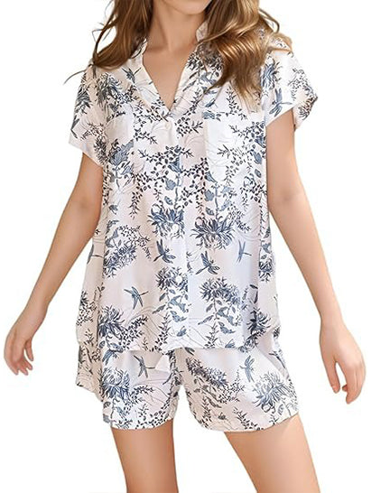 Women's Casual Floral Print Loungewear Short Set