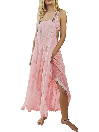 Women's Boho Lace Overall Maxi Dress