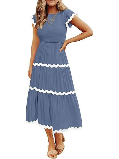 Women's Contrast Ric Rac Maxi Dress