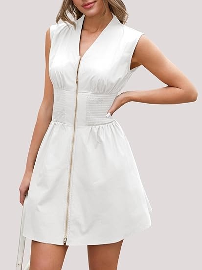 Women's Utility Style Zip Front Tank Dress
