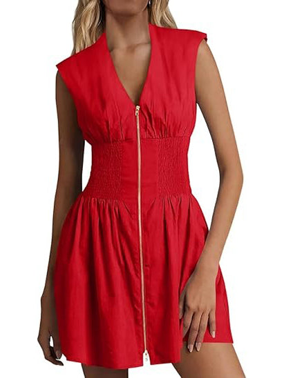 Women's Utility Style Zip Front Tank Dress