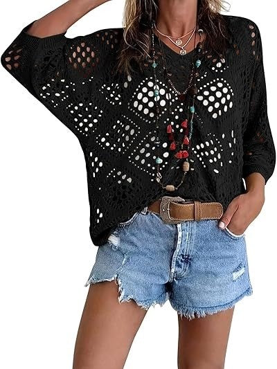 Women's Summer Crochet Cover Up Tops