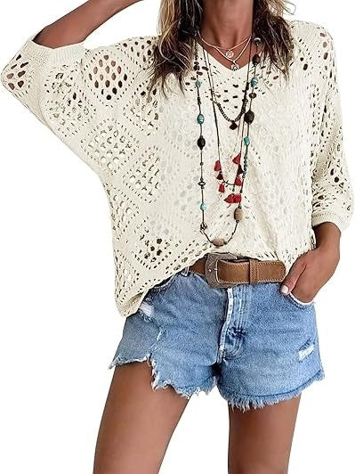 Women's Summer Crochet Cover Up Tops