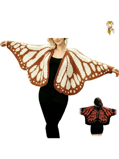 Women Batwing Butterfly Wing Shape Knit Cardigan