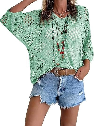 Women's Summer Crochet Cover Up Tops